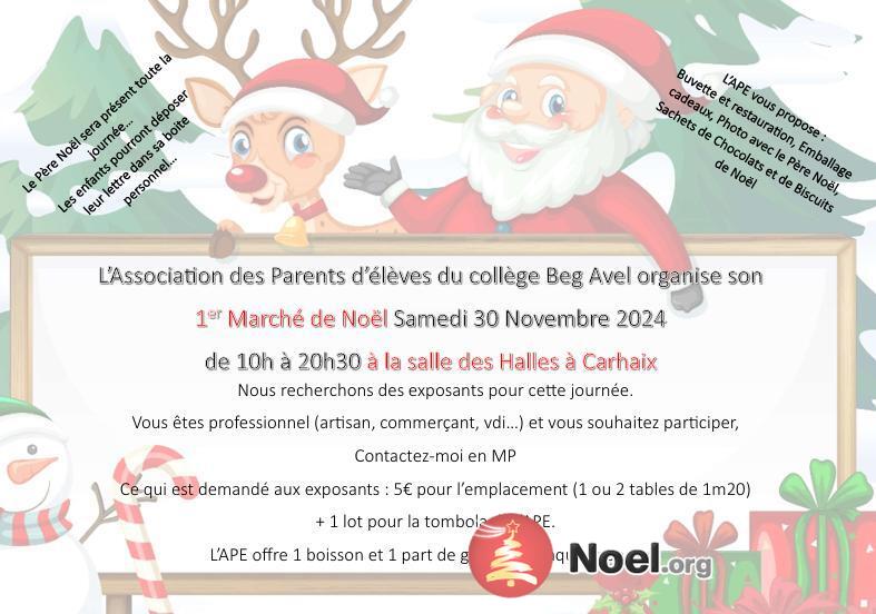 1er Marché de Noël de l'APE du Collège Beg Avel