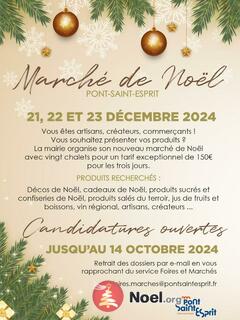 Appel à Candidature Marché de Noël de Pont-Saint-Esprit