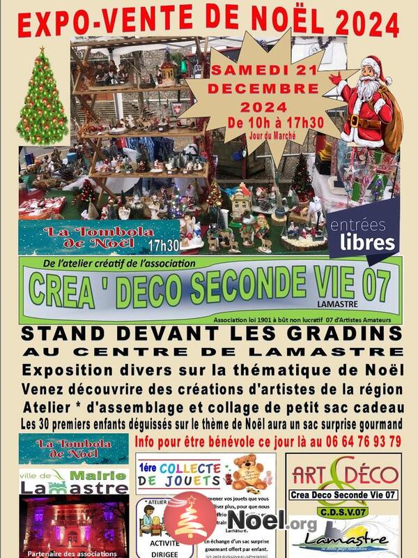 Exposition vente objet de noël de seconde vie