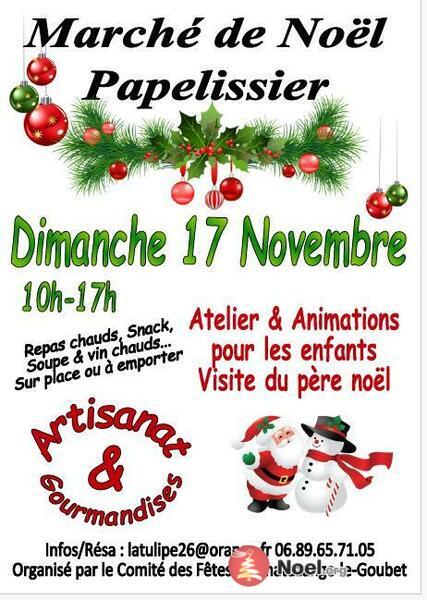 Marché de Noël artisanal et gourmand à PAPELISSIER 26300