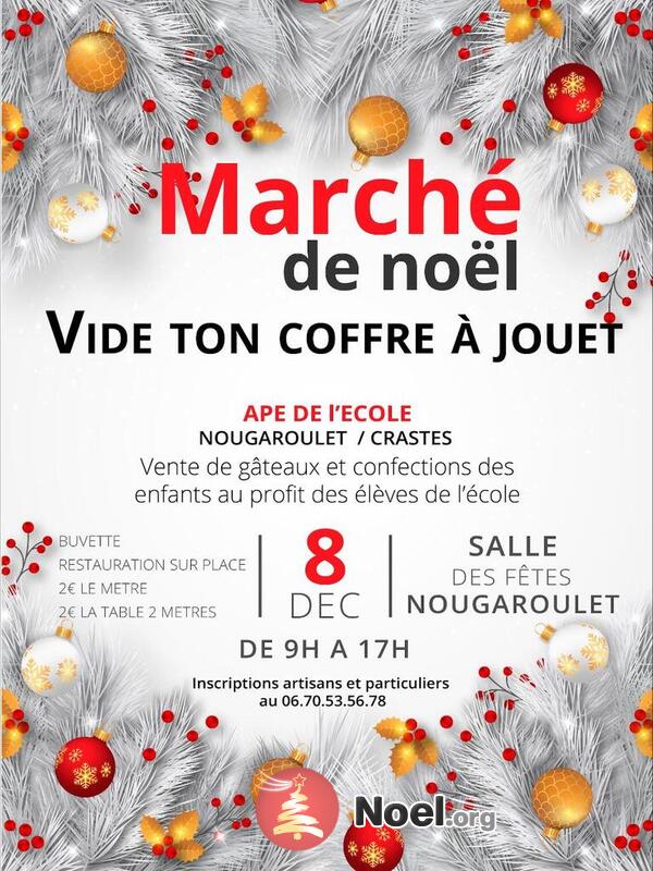 Marché de Noël et vide coffre à jouets