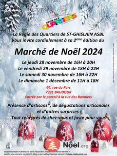 Photo du marché de Noël Marché de Noël de la Régie des Quartiers de St-Ghislain ASBL