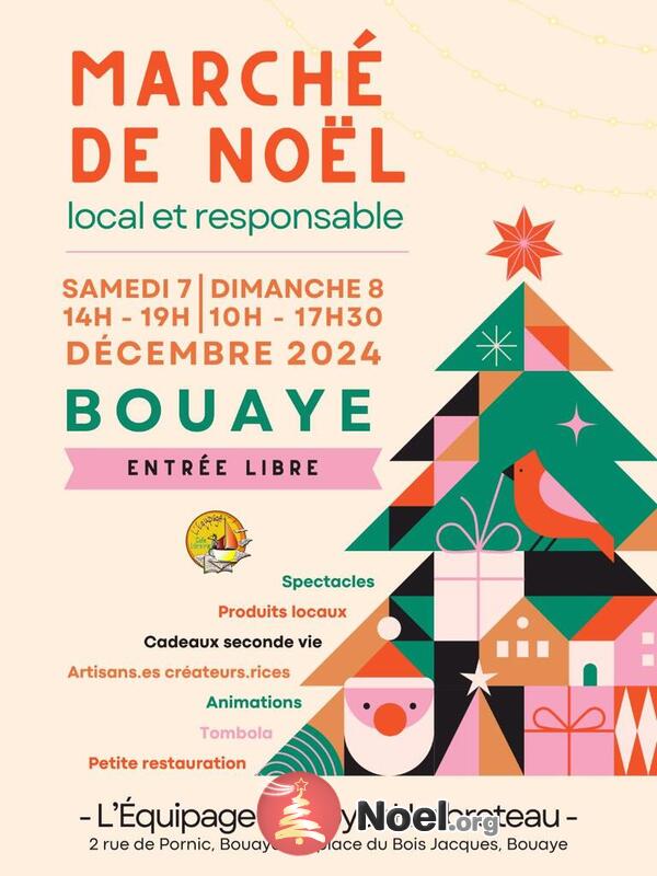 Marché de Noël local et responsable de L'Equipage