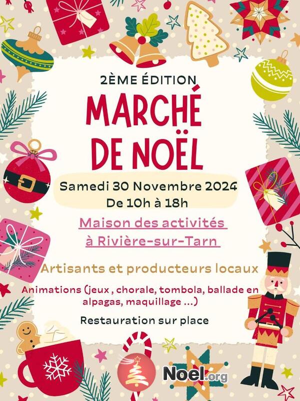 Marché de Noël De Rivière-sur-Tarn Organisé par l'APE