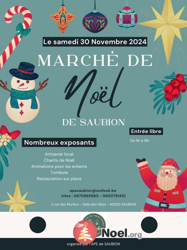 Marché de Noël de Saubion ('APE de l'école de Saubion)