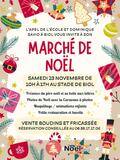 Marché de Noël-vente de boudin et fricassée